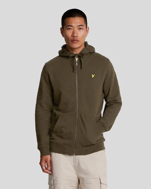 Men's warm hooded sweatshirt-Zip Through Hoodie