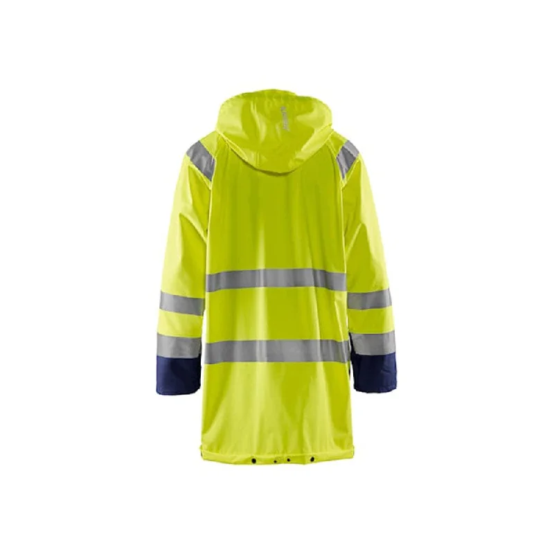 Men's soft quilted jacket-Blaklader 4324 Long Length Waterproof Rain Jacket Hi-Vis Level 1