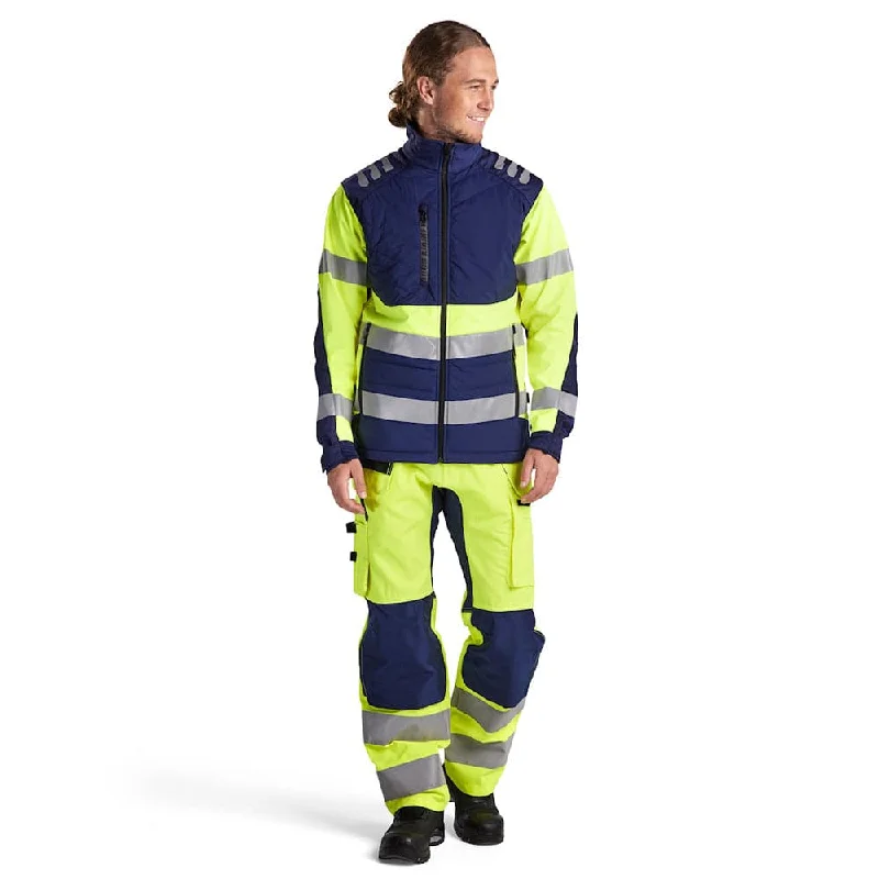 Men's rugged quilted jacket-Blaklader 4497 Hi-Vis Waterproof Windproof Softshell Jacket