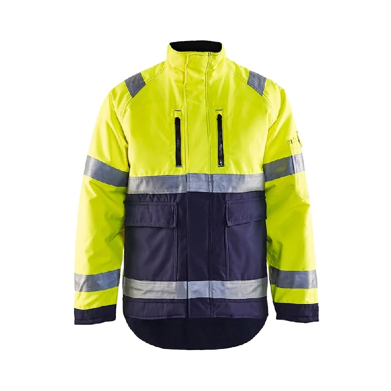 Men's rugged quilted jacket-Blaklader 4827 Hi-Vis Waterproof Winter Jacket