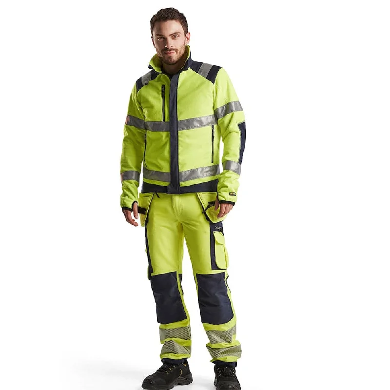 Men's soft fleece jacket-Blaklader 4888 Hi-Vis Windproof Fleece Jacket