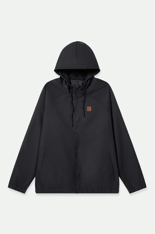 Men's breathable windbreaker-Claxton Windbreaker Parka Jacket - Black