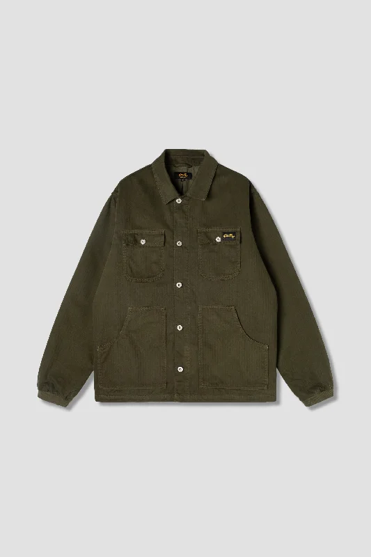 Men's breathable utility jacket-Pork Chop Jacket (Olive Herringbone)