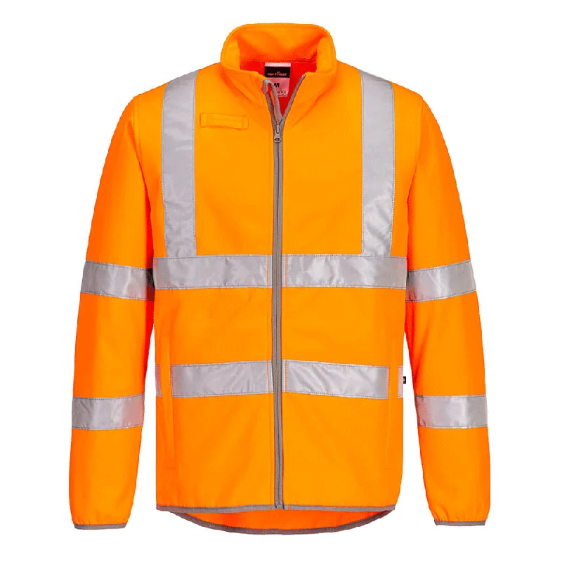 Men's soft fleece jacket-Portwest EC24 Eco Hi-Vis Water Resistant Softshell Jacket