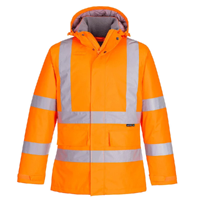 Men's slim denim jacket-Portwest EC60 Eco Hi-Vis Waterproof Winter Jacket