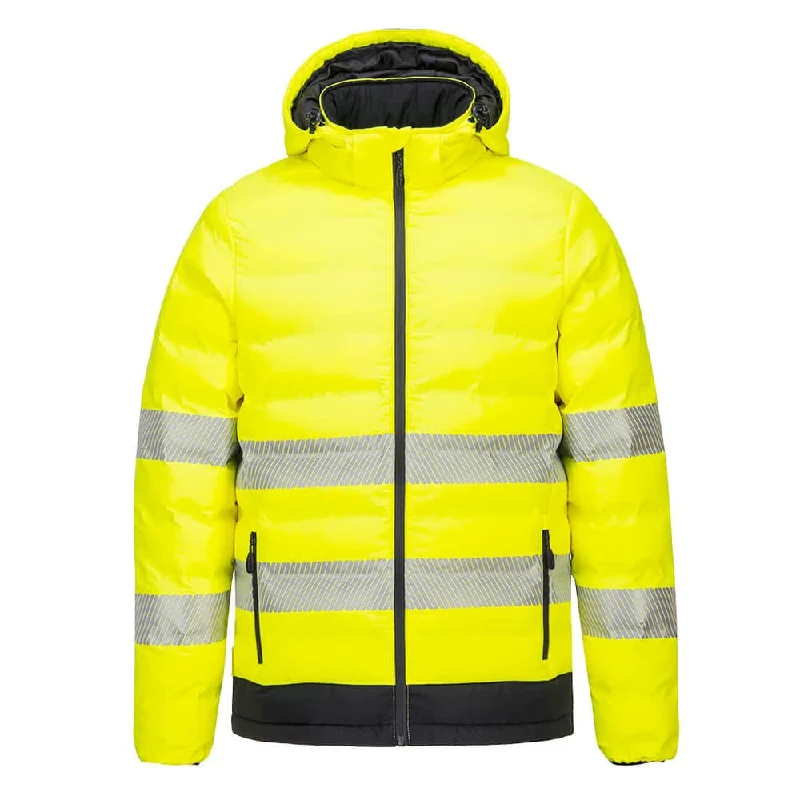 Men's waterproof rain jacket-Portwest S548 Hi-Vis Ultrasonic Heated Tunnel Jacket - Battery Included