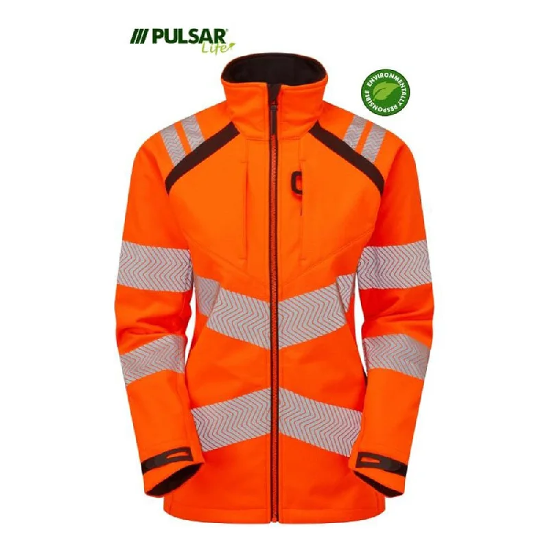 Men's modern pea coat-PULSAR® LIFE LFE916 GRS Hi-Vis Softshell Jacket Orange