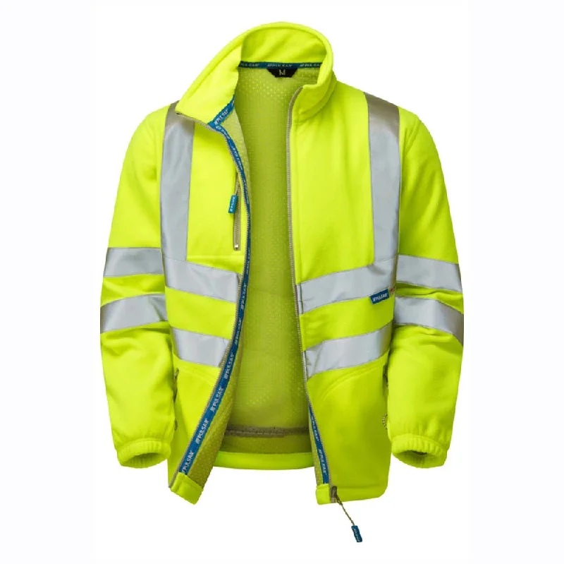 Men's modern quilted jacket-PULSAR P507 Hi-Vis Yellow Interactive Fleece Jacket