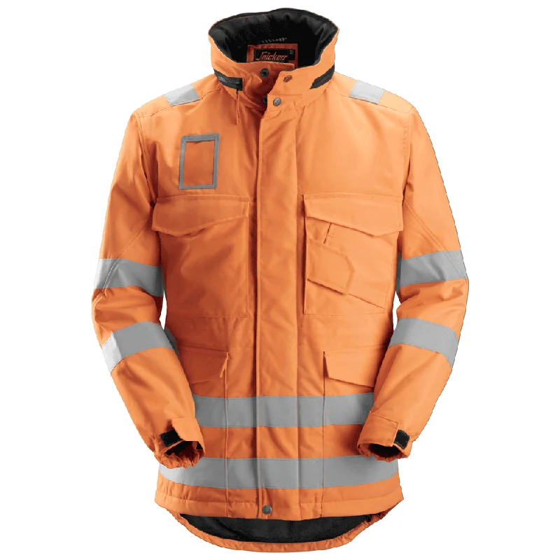 Men's stylish bomber jacket-Snickers 1823 Hi-Vis Winter Lined Long Jacket, Class 3 Various Colours