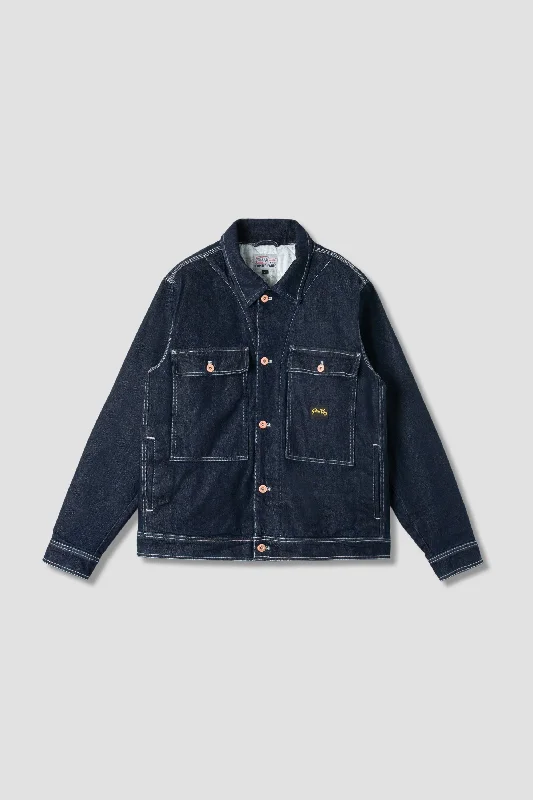 Men's breathable windbreaker-Trucker Jacket (Single Rinse Denim)