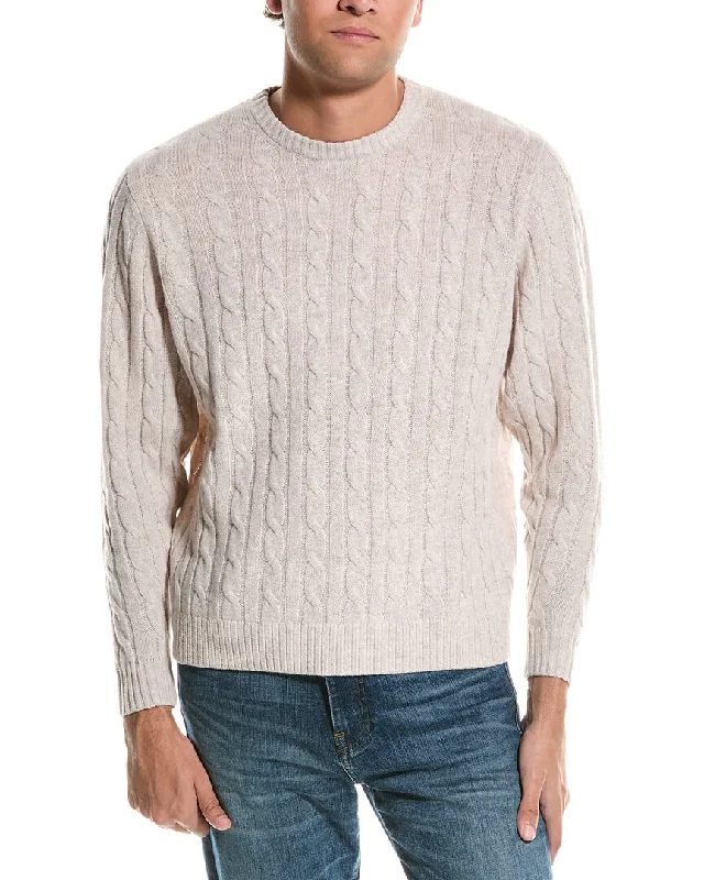 Men's warm cotton sweater-Alashan Cable Wool Pullover