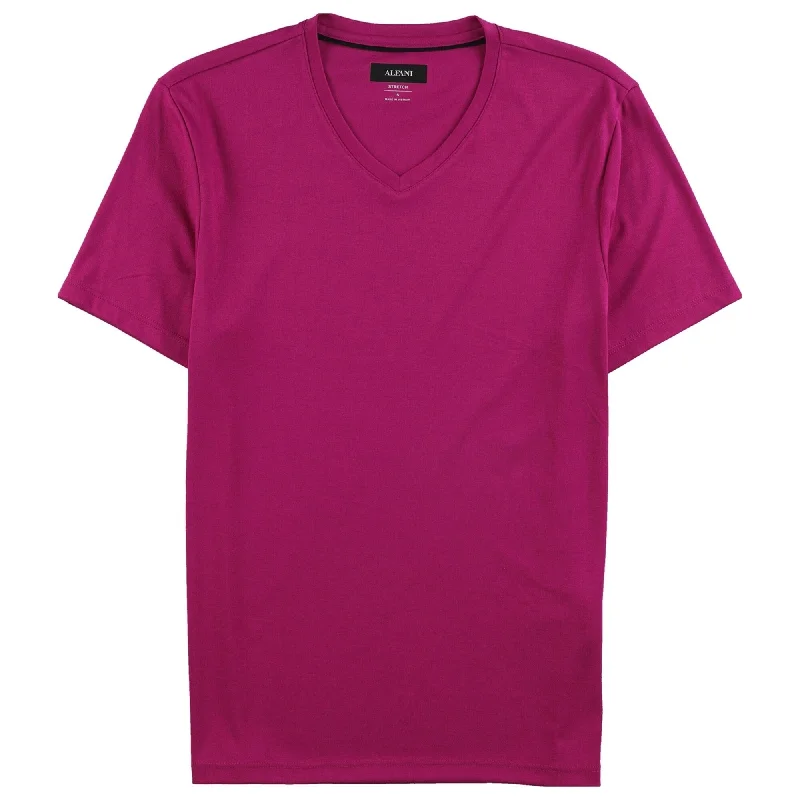 Men's short-sleeve trendy graphic tee-Alfani Mens Soft Touch Stretch Basic T-Shirt, Pink, Small