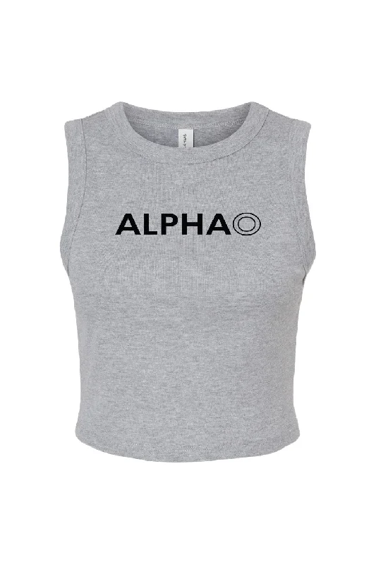 Men's short-sleeve relaxed graphic shirt-Alpha O Crop Tank