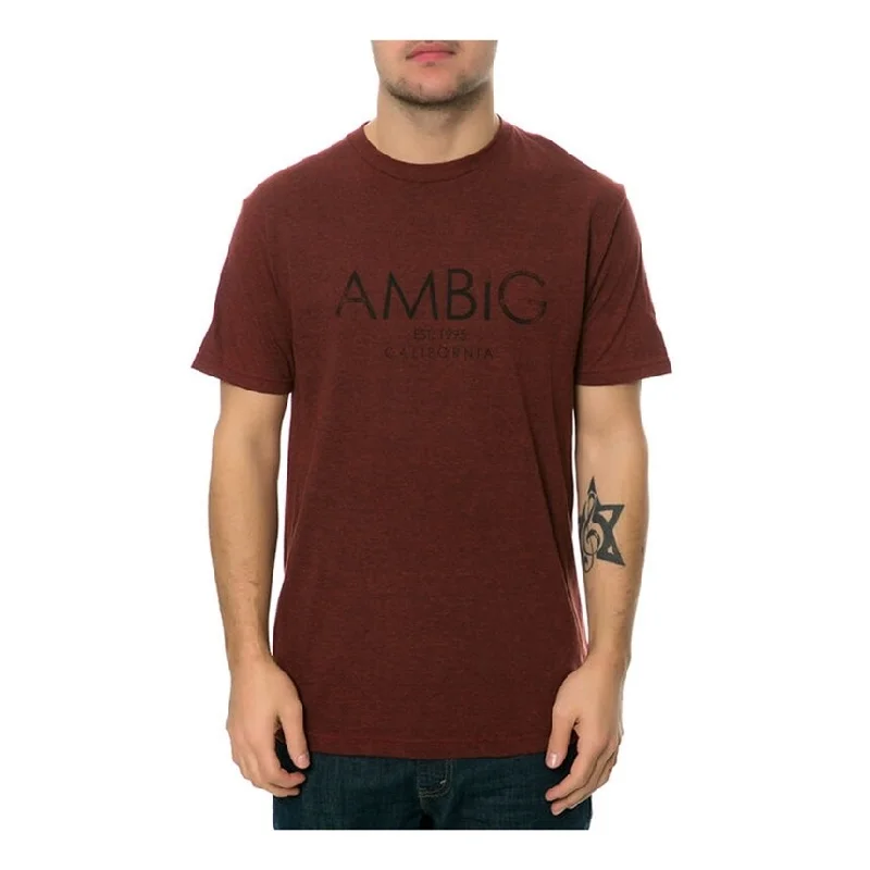 Men's short-sleeve v-neck t-shirt-AMBIG Mens The Ace Graphic T-Shirt, Red, Small