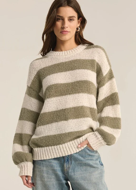 Men's modern turtleneck sweater-Anders Stripe Sweater - Willow