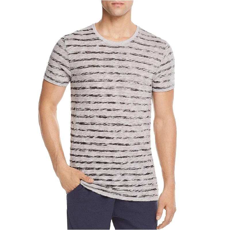 Men's short-sleeve eco-friendly shirt-ATM Mens Painted Stripe Basic T-Shirt, Grey, Medium