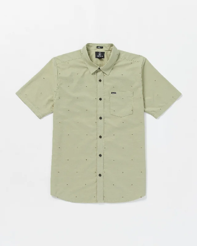 Men's short-sleeve durable summer tee-Bankstone Woven Short Sleeve Shirt - Green Tea