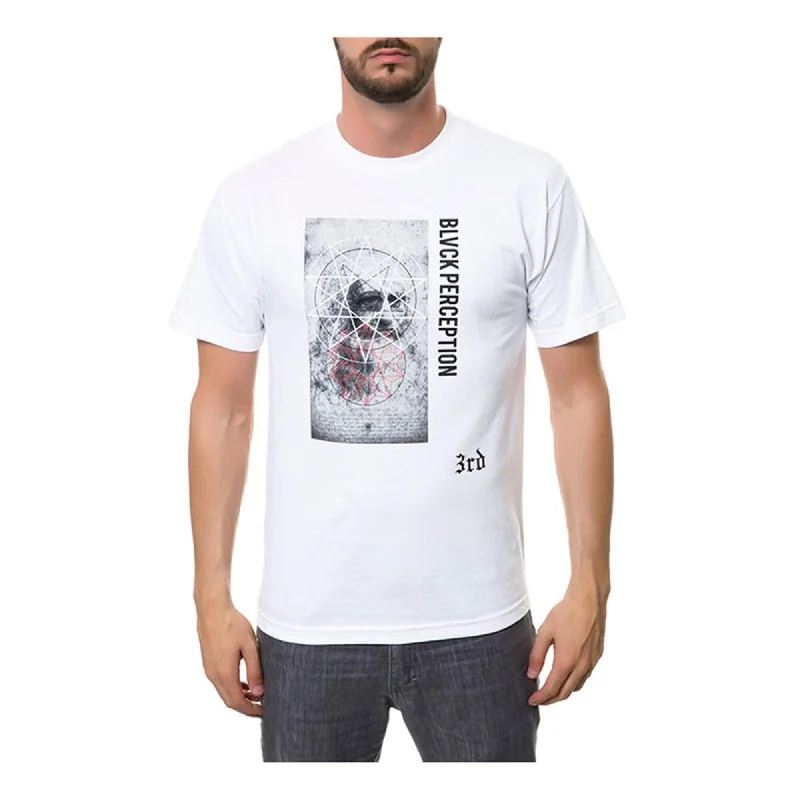 Men's short-sleeve casual streetwear-Black Scale Mens The Perception Graphic T-Shirt, White, Small