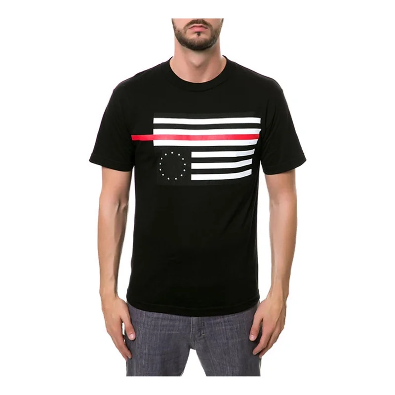 Men's short-sleeve trendy top-Black Scale Mens The Rebel Red Flag Graphic T-Shirt, Black, Medium