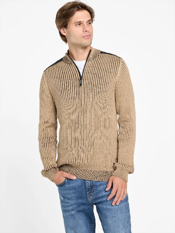 Men's trendy wool sweater-Carson Zip Pullover Sweater