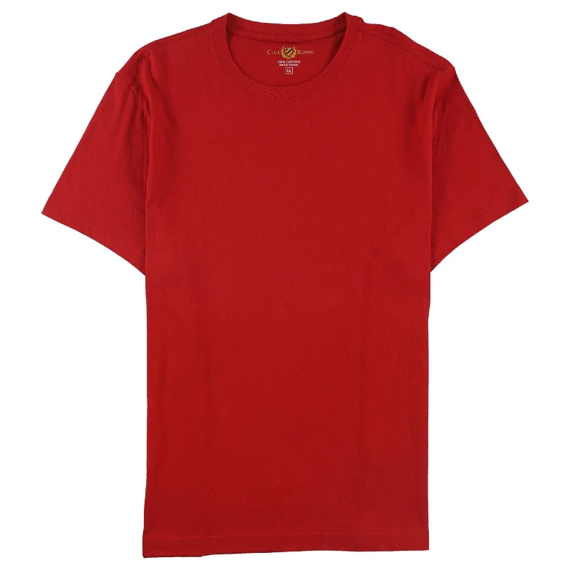 Men's short-sleeve minimalist top-Club Room Mens Crew Neck Basic T-Shirt, Red, Small