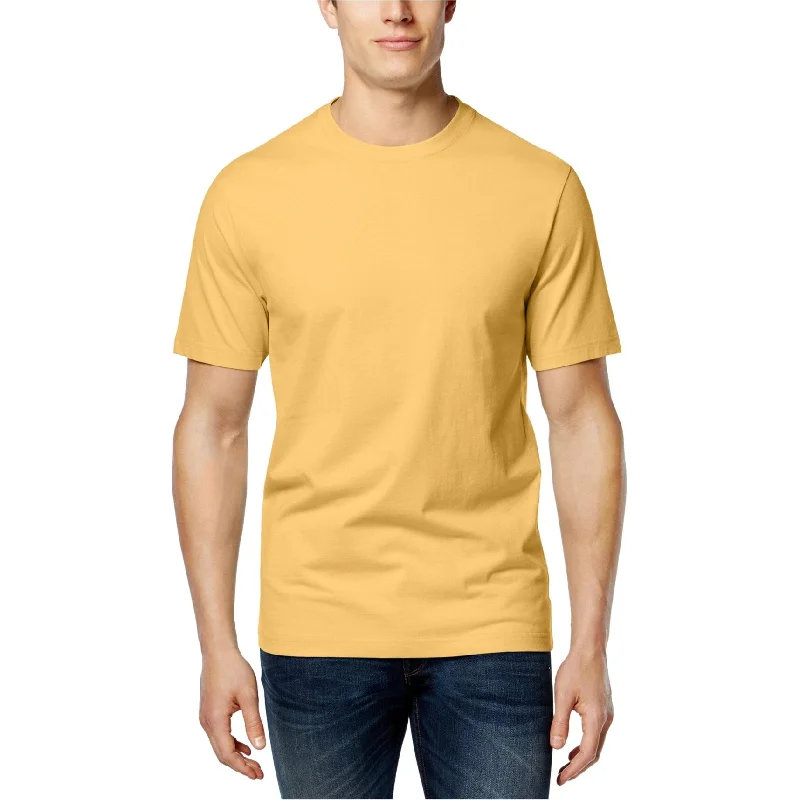 Men's short-sleeve organic cotton top-Club Room Mens Crew Neck Basic T-Shirt, Yellow, Small