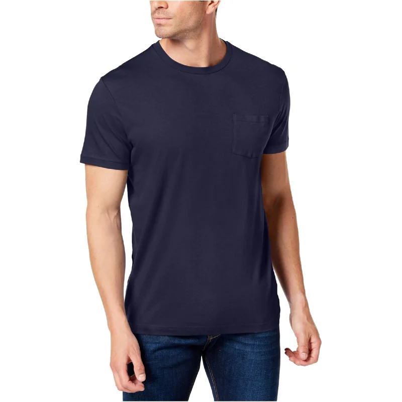 Men's short-sleeve slim fit top-Club Room Mens Pocket Basic T-Shirt, Blue, Small