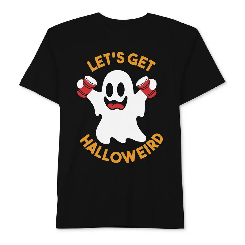 Men's short-sleeve crew neck top-Delta Apparel Mens Let's Get Halloweird Graphic T-Shirt, Black, Large