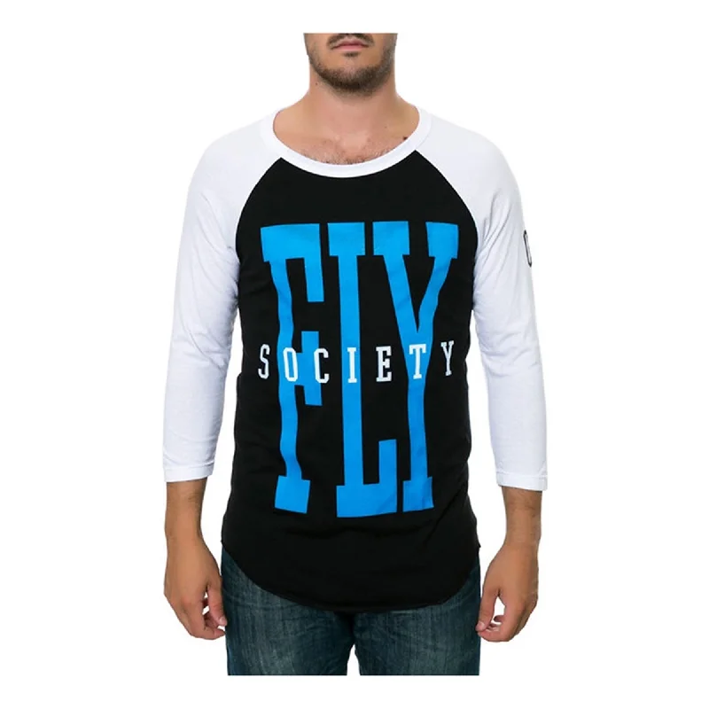 Men's short-sleeve soft sporty shirt-Fly Society Mens The 3Rd Base Raglan Graphic T-Shirt