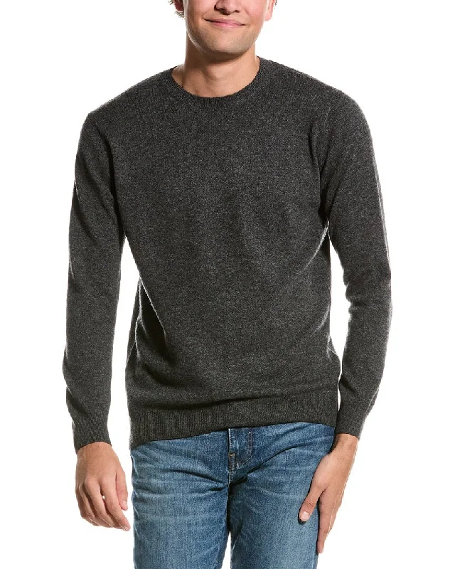 Men's stylish turtleneck pullover-Forte Classic Crew Cashmere Sweater