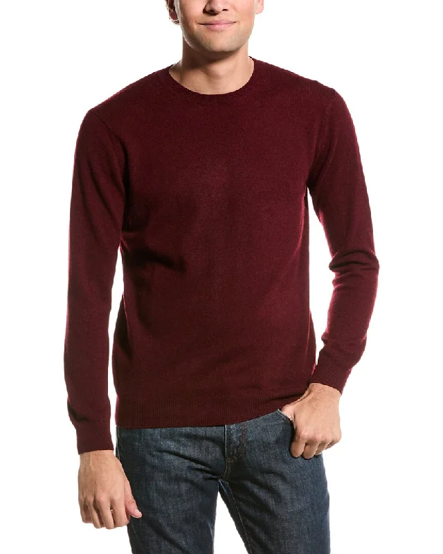 Men's soft wool turtleneck-Forte Classic Crew Cashmere Sweater