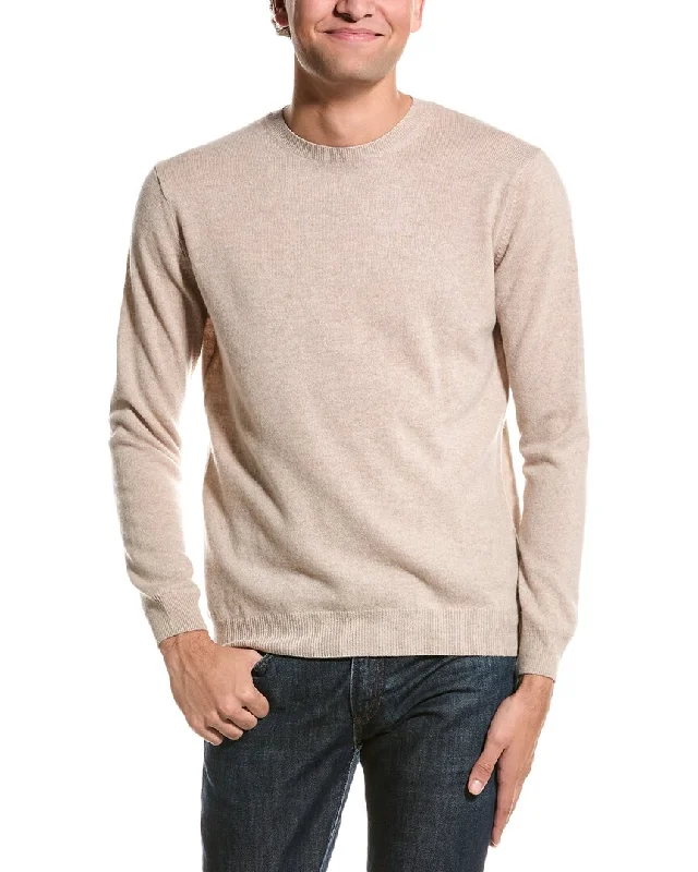 Men's slim fit knit sweater-Forte Classic Crew Cashmere Sweater