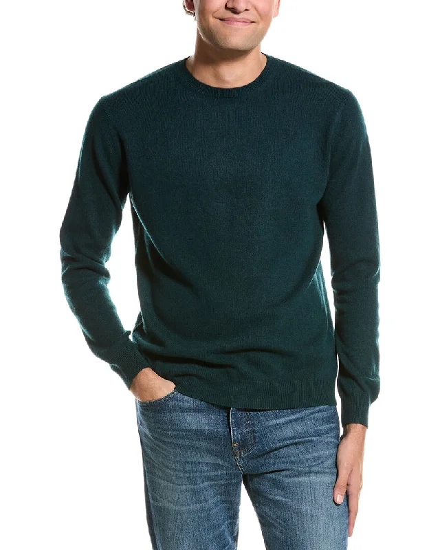 Men's cozy cotton cardigan-Forte Classic Crew Cashmere Sweater