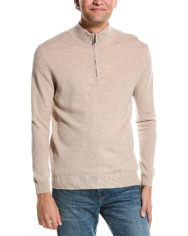 Men's modern wool pullover-Forte Quarter Zip Cashmere Sweater