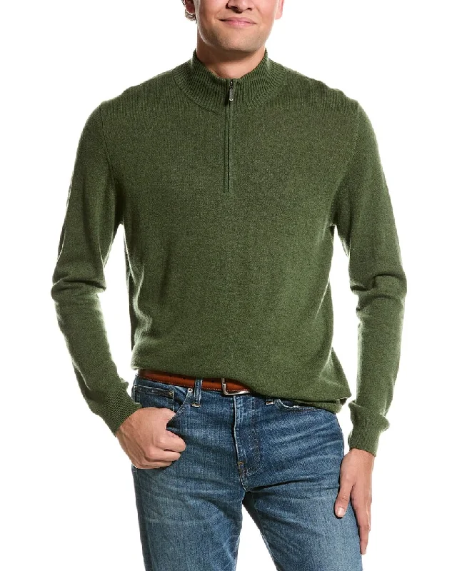 Men's casual crew cardigan-Forte Quarter Zip Cashmere Sweater