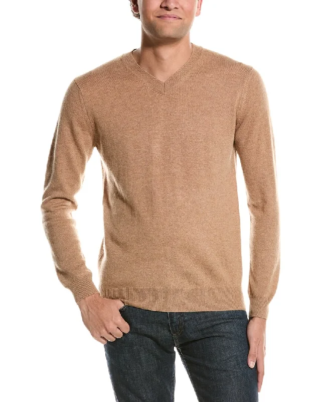 Men's classic cotton cardigan-Forte V-Neck Cashmere Sweater