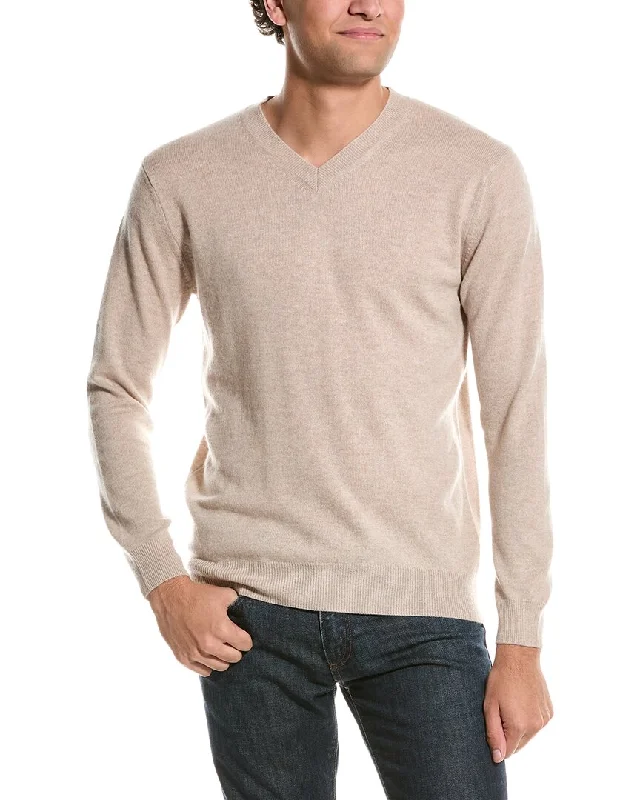 Men's casual wool sweater-Forte V-Neck Cashmere Sweater