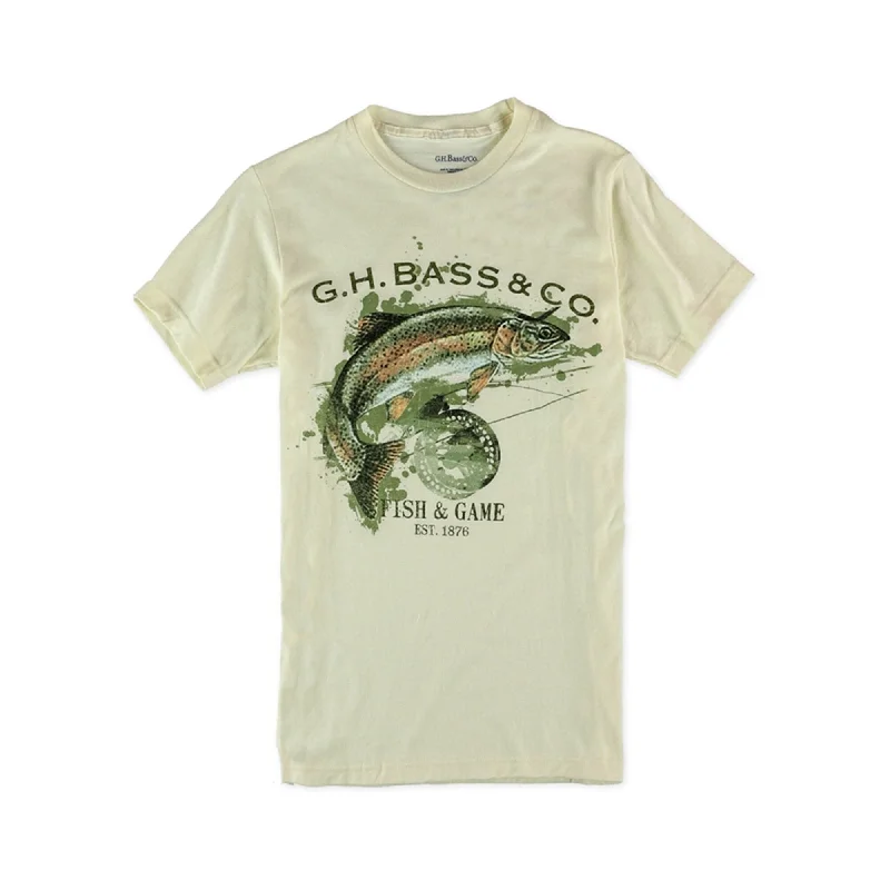 Men's short-sleeve eco-friendly tee-G.H. Bass & Co. Mens Fish & Game Graphic T-Shirt, Off-White, Small