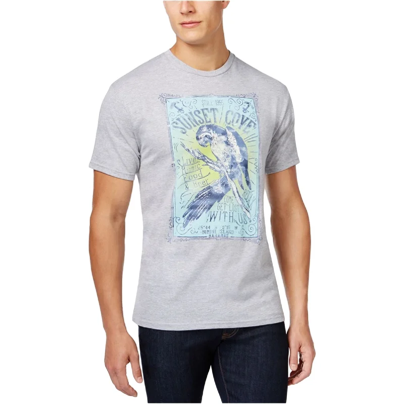 Men's short-sleeve modern casual shirt-G.H. Bass & Co. Mens Sunset Cove Graphic T-Shirt, Grey, Small