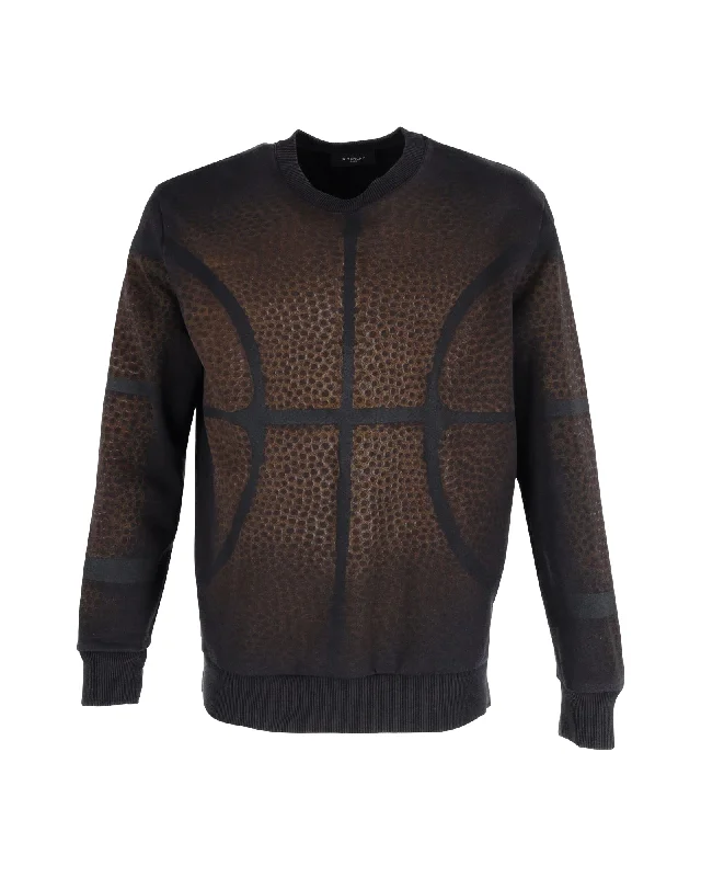 Men's classic crew pullover-Givenchy Basketball Print Sweater in Brown Cotton