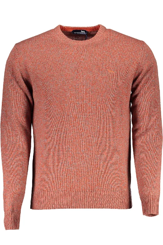 Men's cable knit pullover sweater-Harmont & Blaine Elegant  Crew Neck Sweater with Men's Embroidery