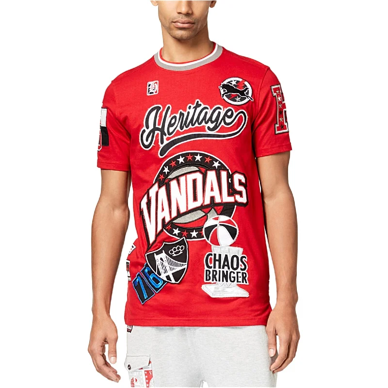 Men's short-sleeve athletic fit tee-Heritage Mens Vandals Graphic T-Shirt, Red, Large