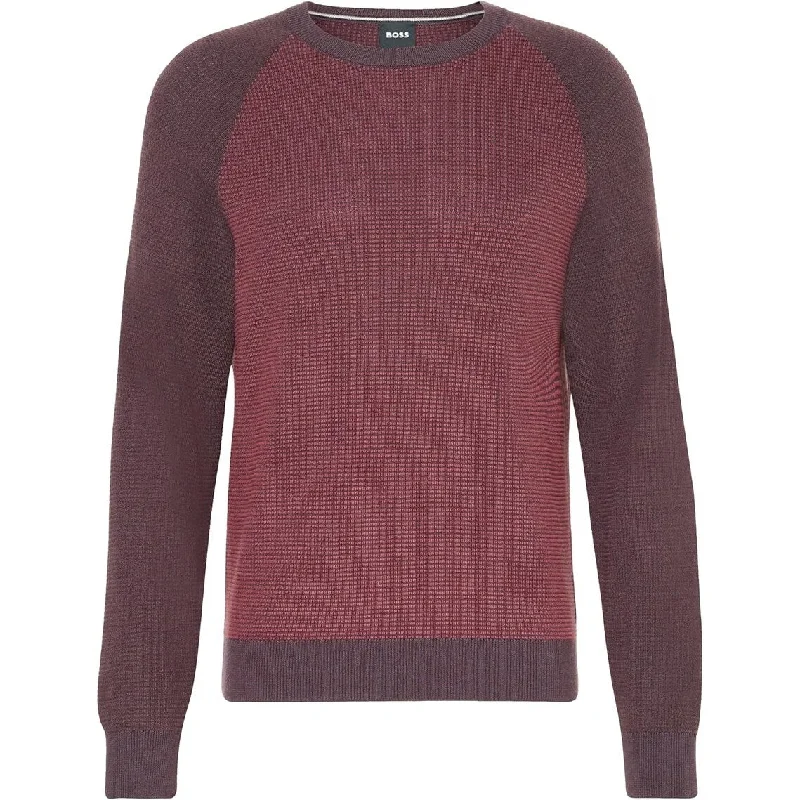 Men's casual crew cardigan-Hugo Boss Men's Dairon Wool Crew Neck Sweater, Red