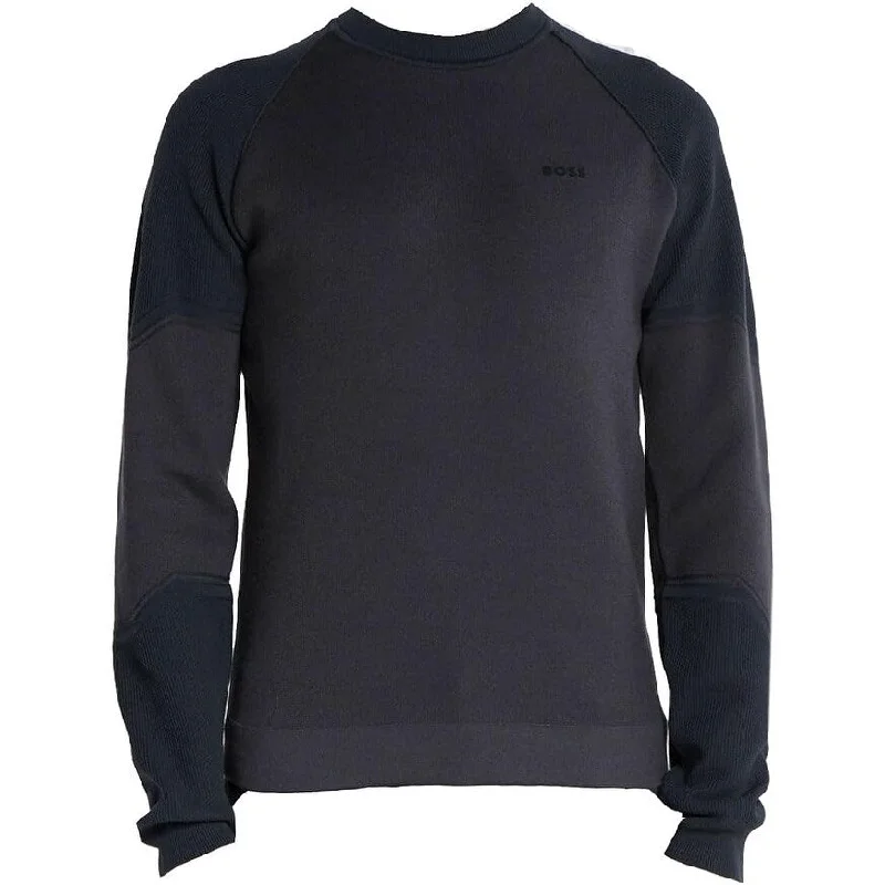 Men's lightweight wool sweater-Hugo Boss Men's Relka Cotton Pullover Sweater, Dark Grey