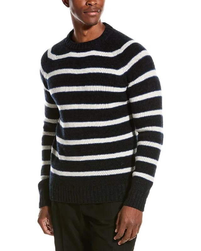 Men's chunky knit sweater-ISAIA Cashmere Crewneck Sweater