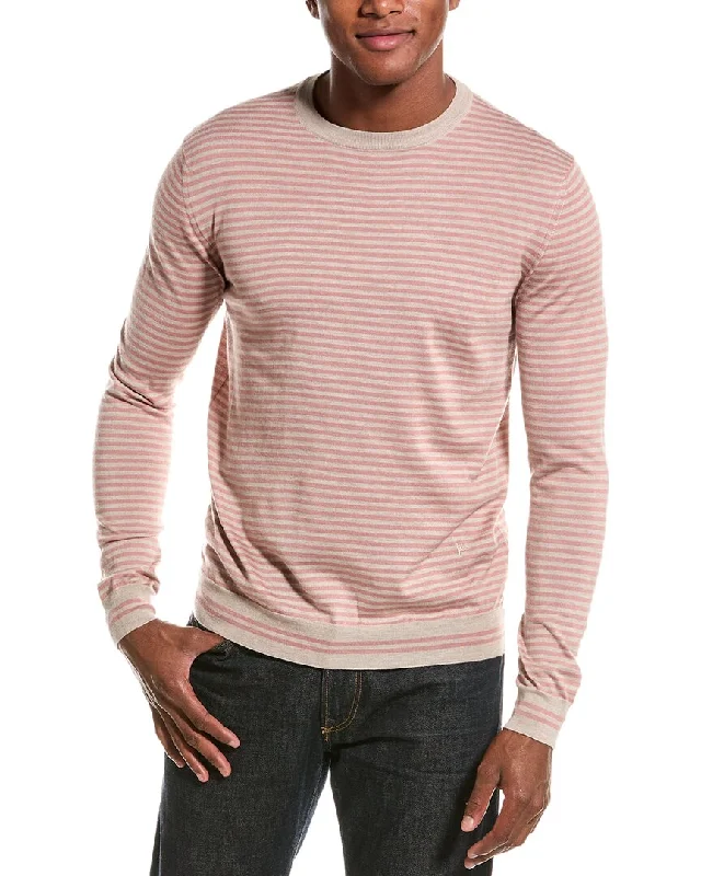 Men's classic cable knit sweater-ISAIA Cashmere & Silk-Blend Crewneck Sweater