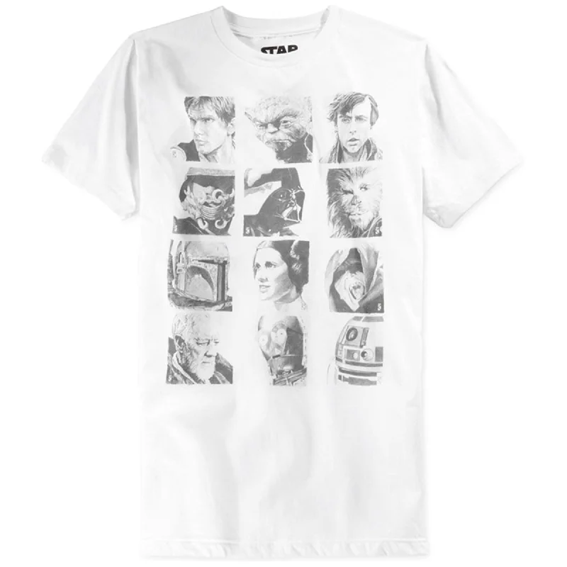 Men's short-sleeve sporty shirt-Jem Mens Pencil Wars Graphic T-Shirt, White, Small