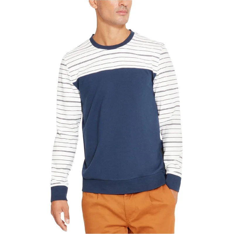 Men's short-sleeve affordable shirt-Kenneth Cole Mens Colorblocked Pinstripe Embellished T-Shirt