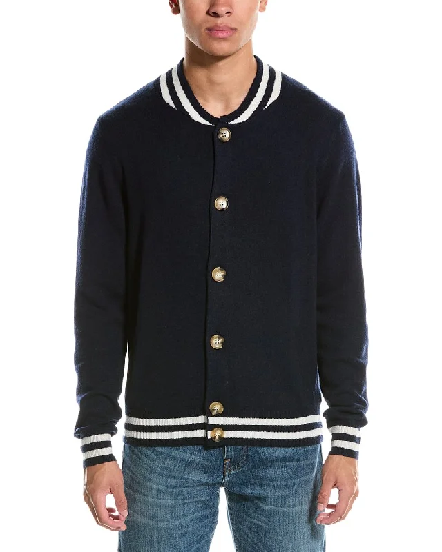 Men's casual crew cardigan-Kier + J College Wool & Cashmere-Blend Cardigan