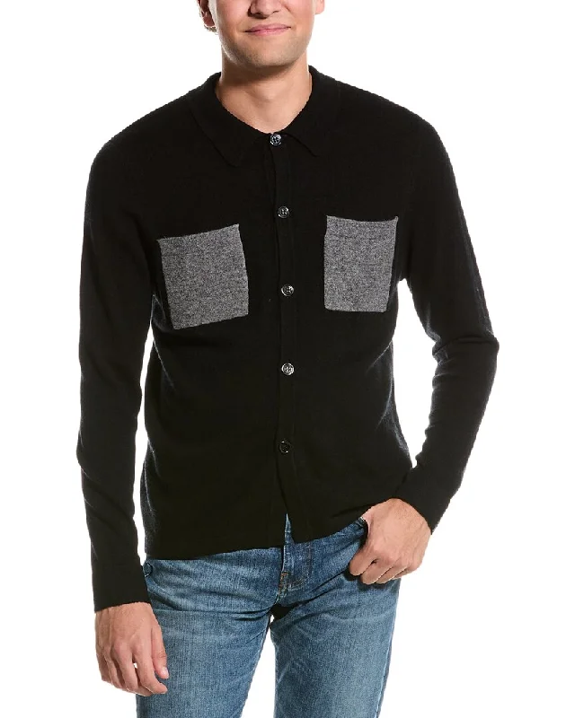 Men's stylish cable pullover-Kier + J Wool & Cashmere-Blend Overshirt